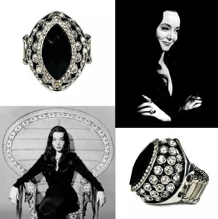Morticia Addams Family Ring Replica Gothic Jewelry for Morticia Cosplay Costume