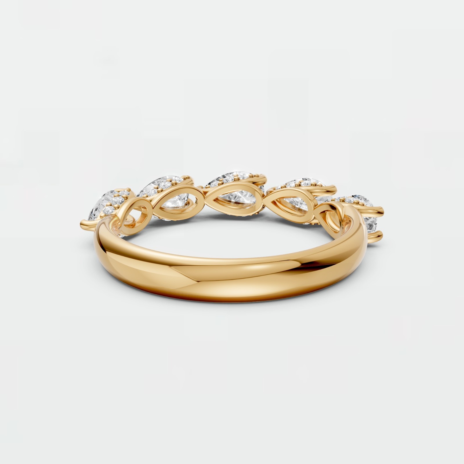Half Eternity Ring Pear Lab Grown Diamond Stackable Wedding Band