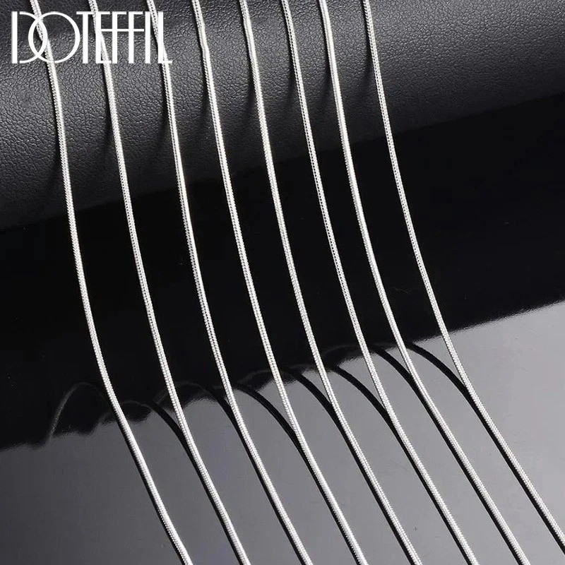 10PCS wholesale 925 sterling solid silver snake chain necklace1MM 16-30inch