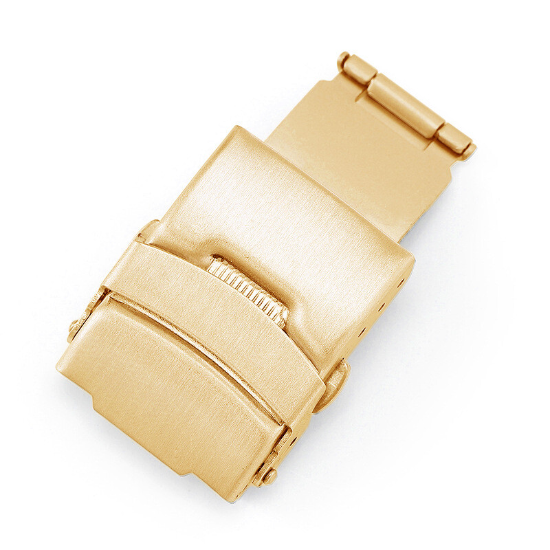 Premium Stainless Steel Double Push Buckle Metal Folding Clasp 16/18/20/22/24mm