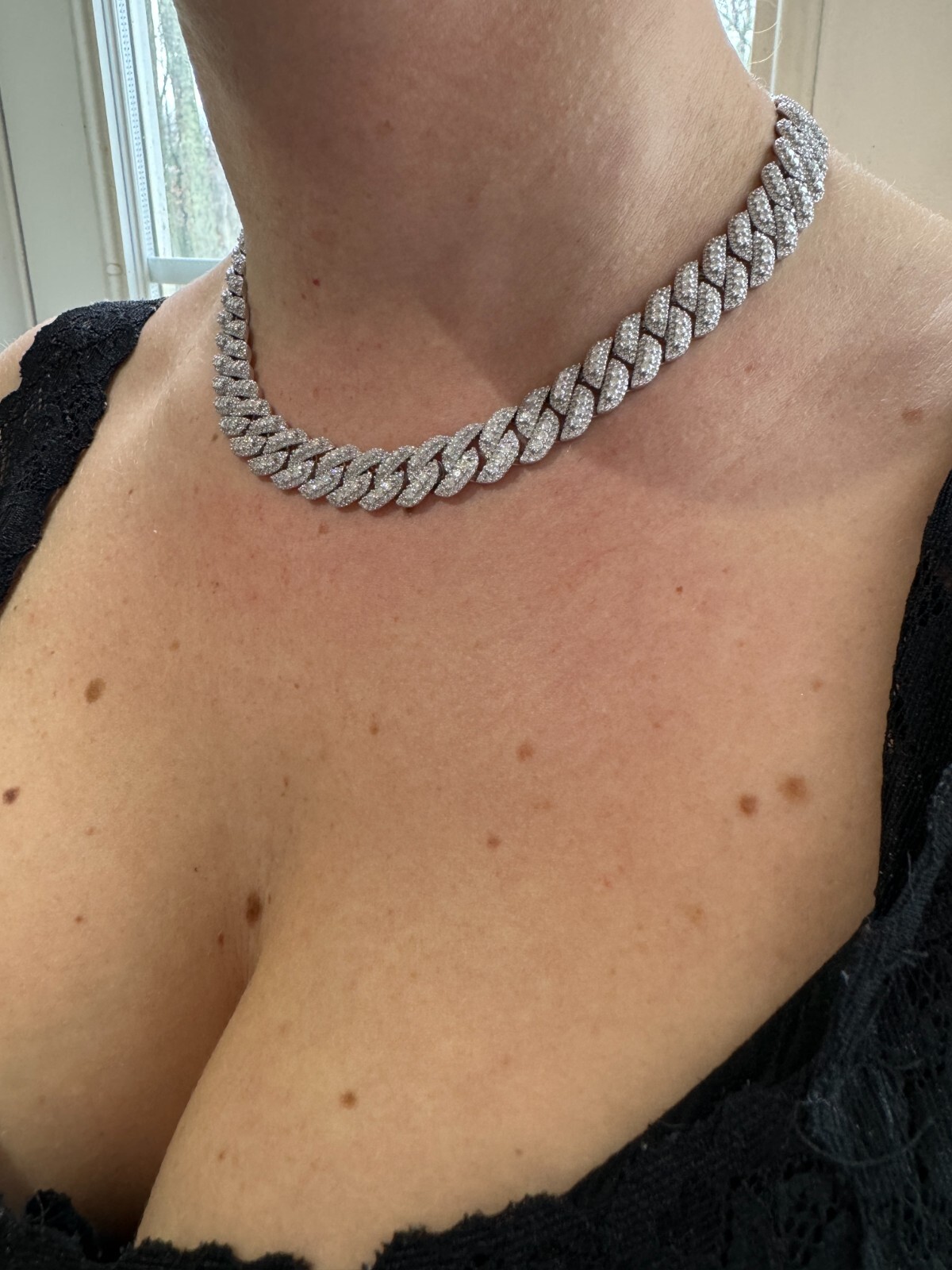 MOISSANITE Real Miami Cuban Link Chain Iced Hip Hop 925 Silver Necklace 16″-30″