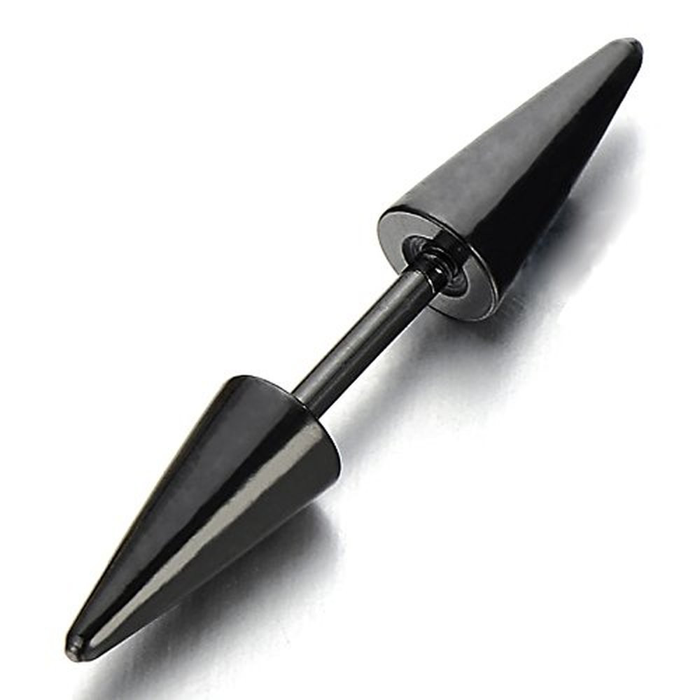 2Pcs New Fashion Punk Earrings Stainless Steel Rivet Spike Ear Studs Earring US