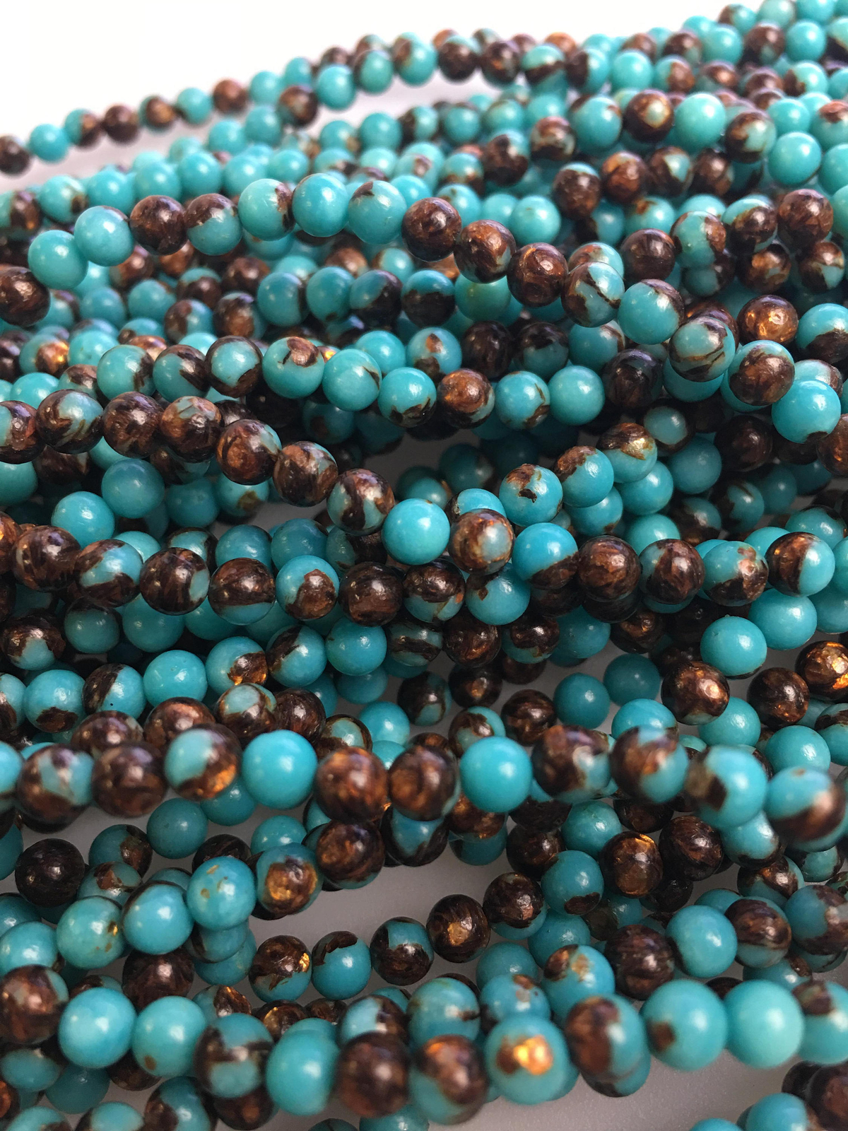 Bronzite Turquoise Smooth Round Beads 4mm 6mm 8mm 10mm 15.5″ Strand