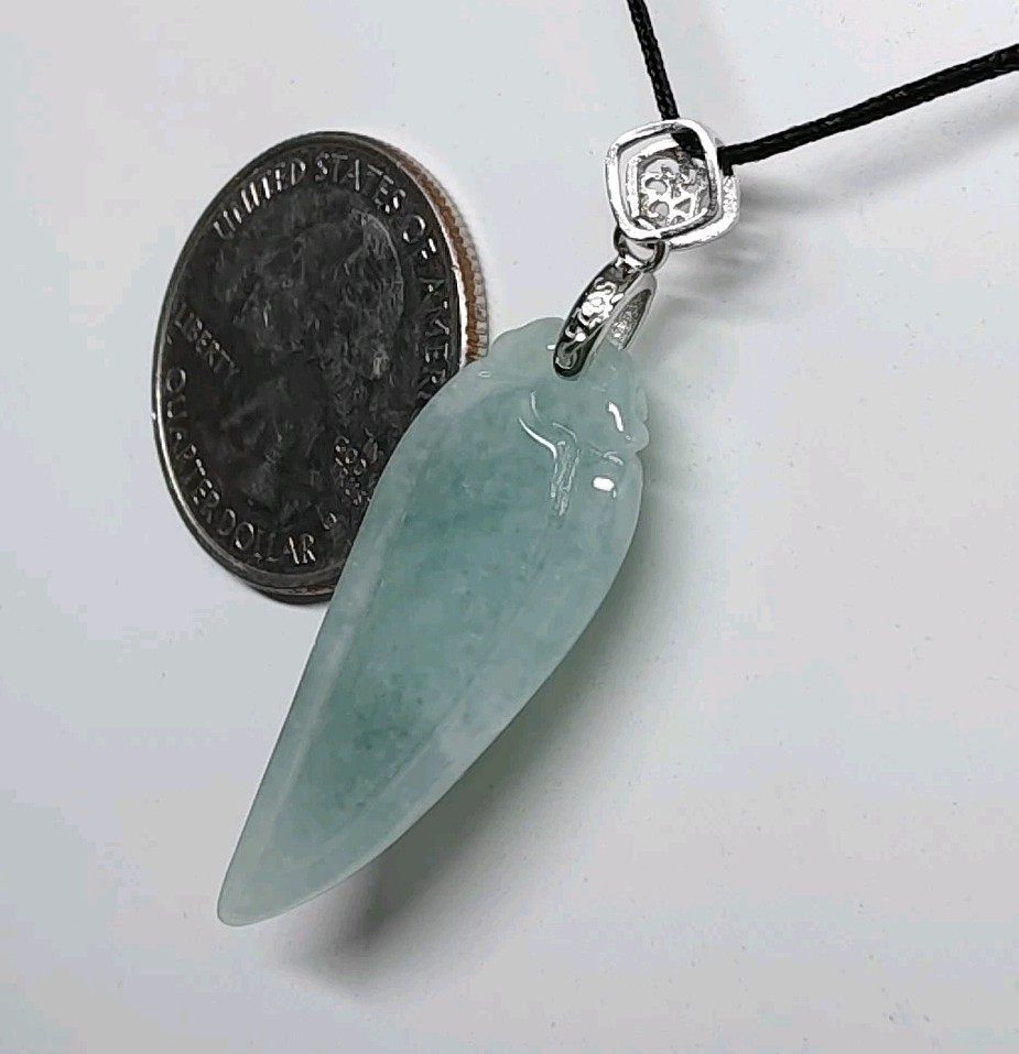 Certified Blue Green Jade Pendant Natural Icy jadeite Monkey Fu Melon 浅绿蓝水翡翠A货福瓜