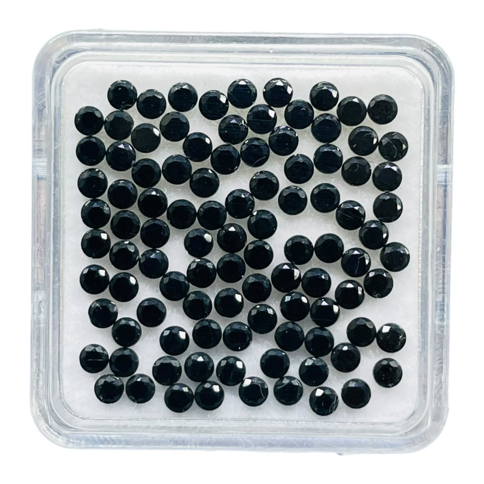 100 Pcs Natural Black Spinel 2mm Round Diamond Cut Calibrated Loose Gemstones