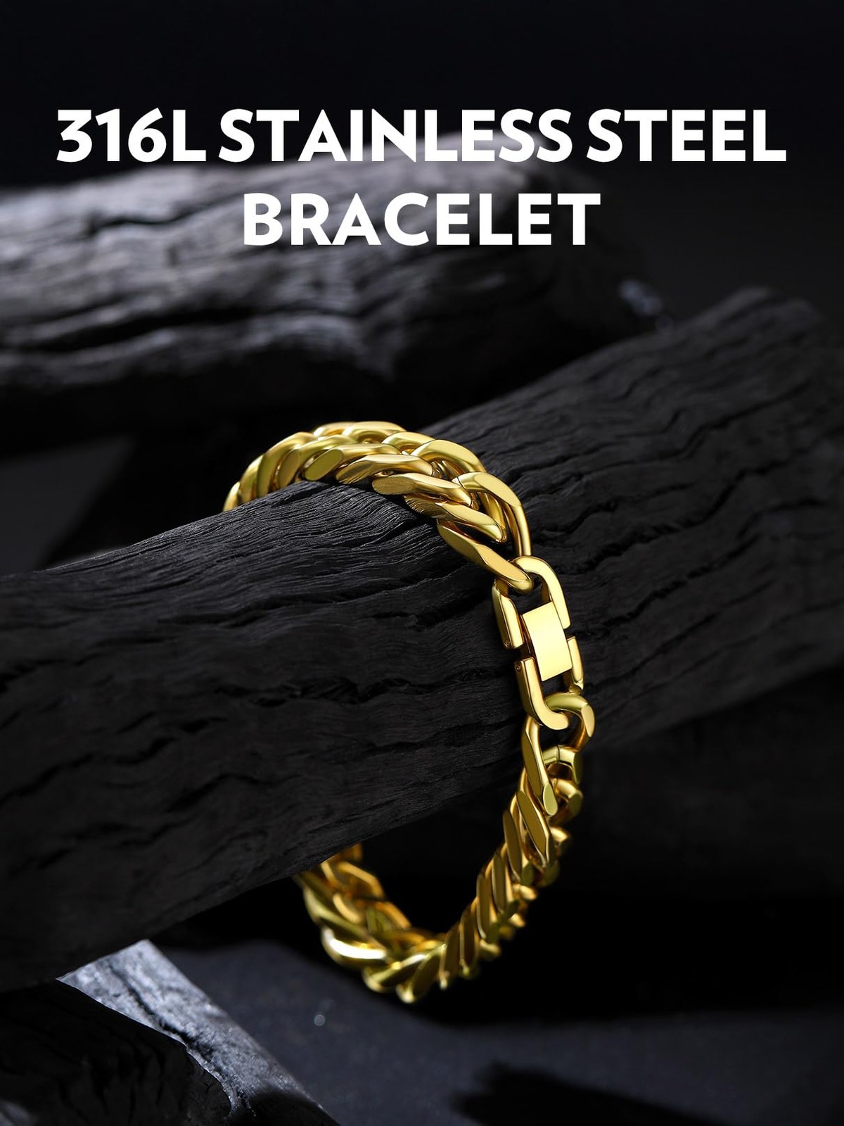 Bandmax Men Stainless Steel Cuban Wristlet Link Bracelet 7.5/8.3/9 inch
