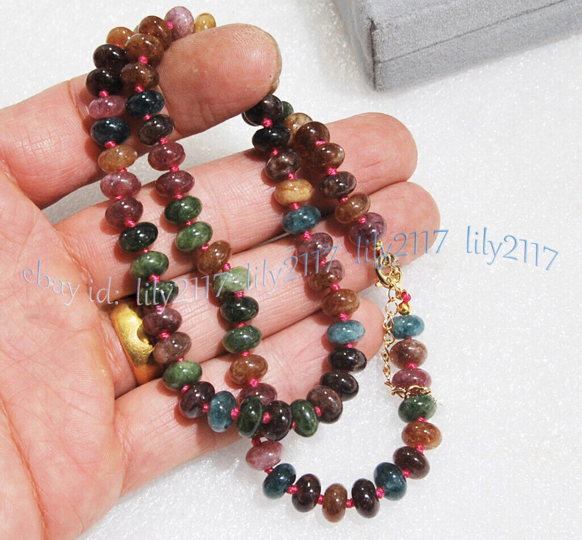 Natural Colorful Tourmaline Rondelle Gemstone Beads Necklace 14-48” 4x6mm 5x8mm