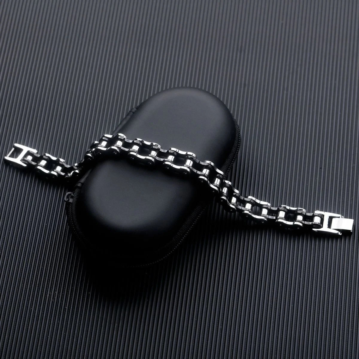 Men’s 316L Stainless Steel Motorcycle Bike Chain Bracelet 8 Inch Biker Jewelry