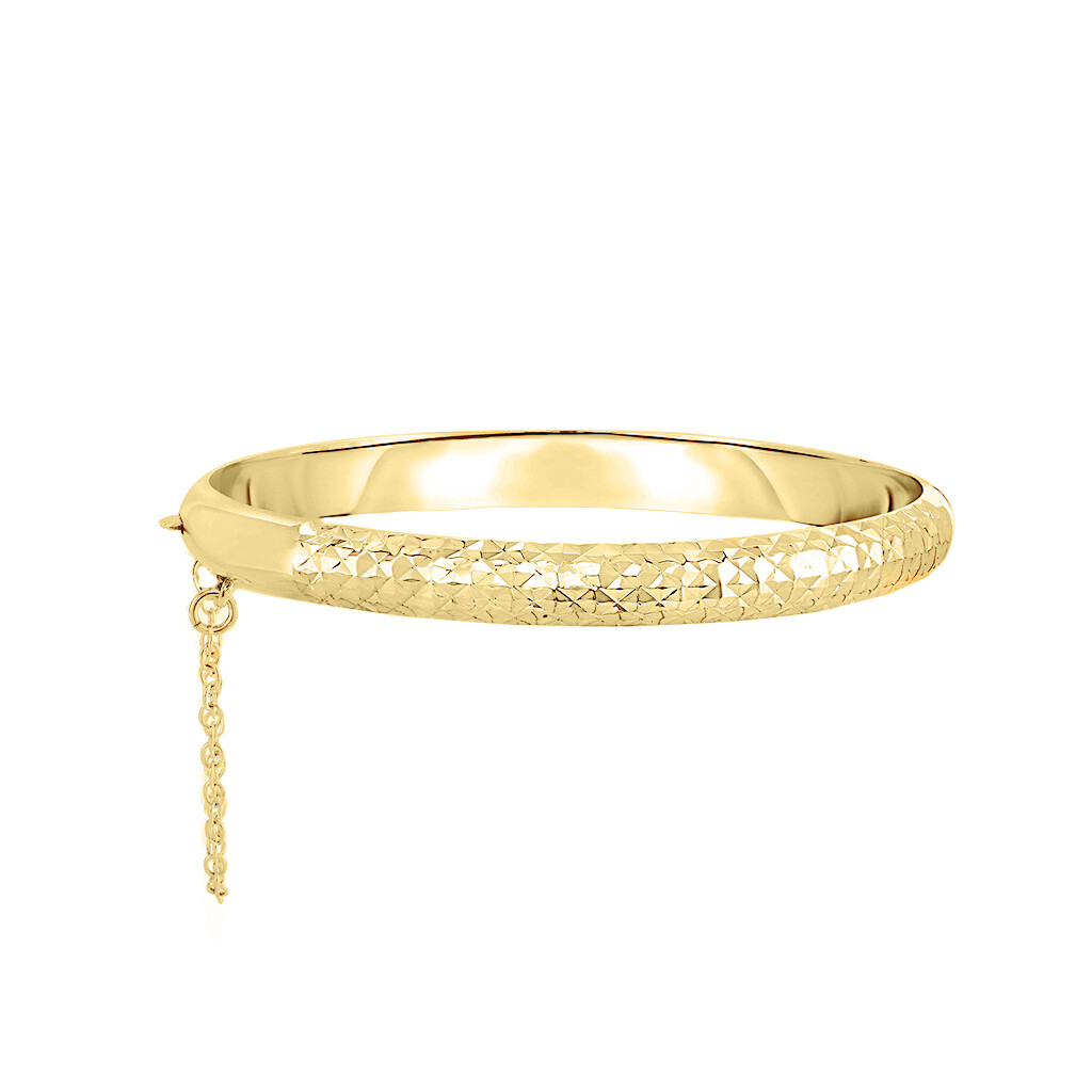 Sterling Silver 925 7MM Diamond- Cut Bangle Bracelet For Women-7″ Inch- 3 Colors