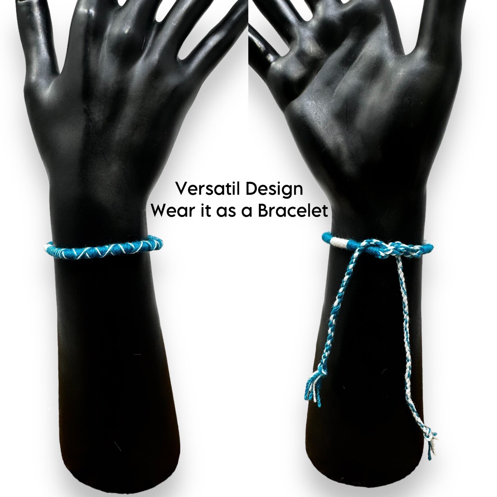 Handmade Adjustable Braided Bracelet – Black White & Multicolor Unisex Gift