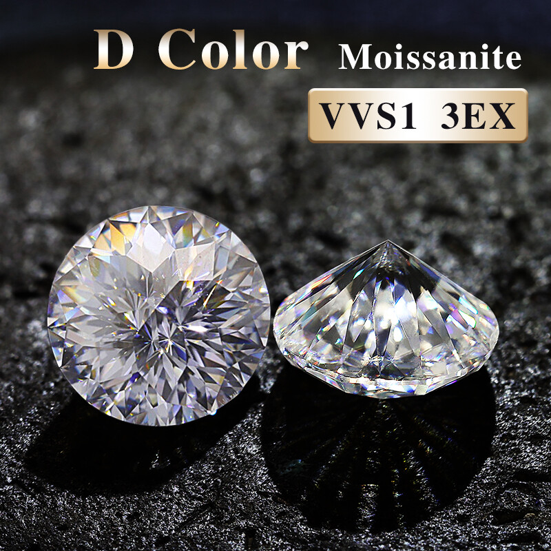 Round Emperor Cut Super White Loose Moissanite Gemstone D Color VVS1 For Jewelry