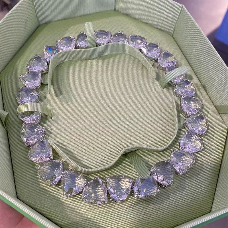 Swarovski Ortyx Necklace – Luxurious Large White Triangular Crystal Statement