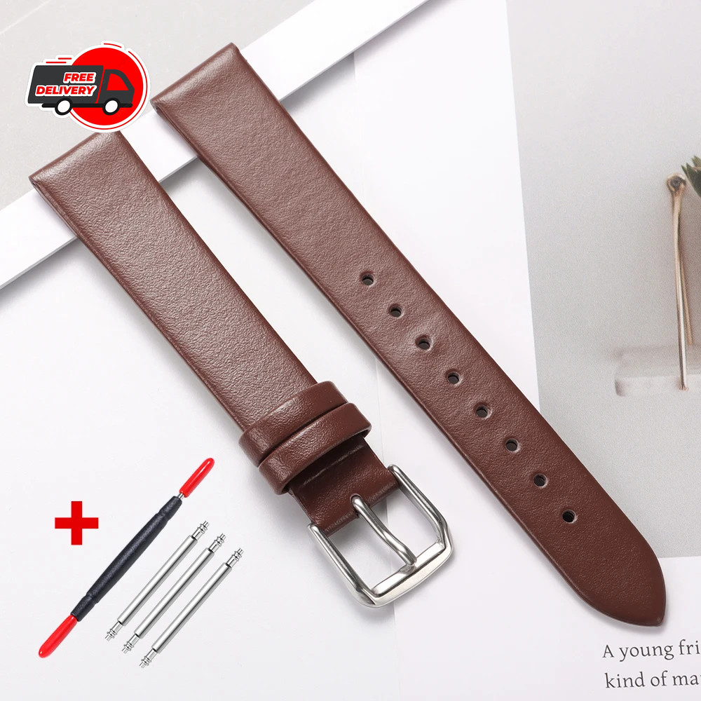 10mm 12mm 14mm 16mm Genuine Leather Watch Band Replacement Waterproof Bracelet