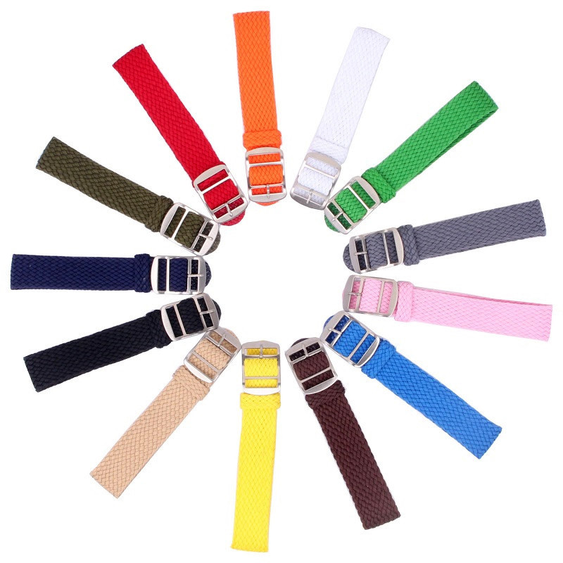 1 Piece Perlon Watch Strap Band Woven Nylon 14mm 16mm 18mm 20mm 22mm 13 Colors