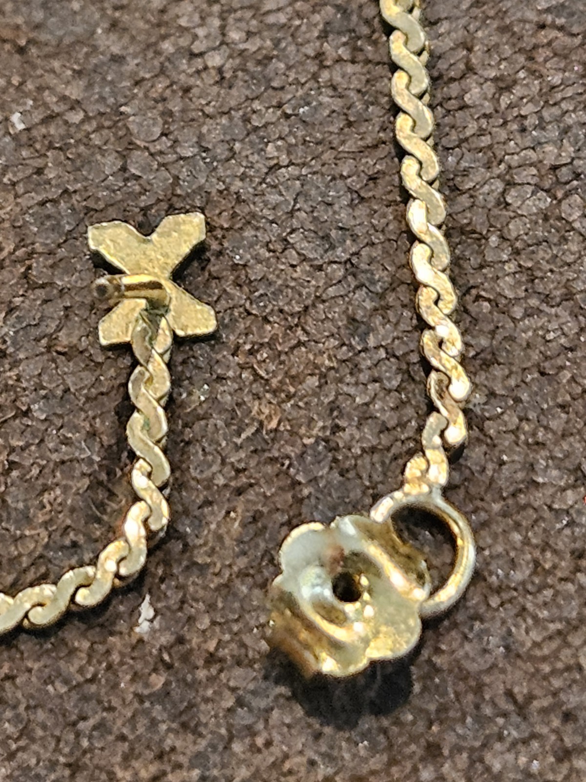 Vintage 1/20 14K Gold Filled S-Link Serpentine Chain Dangle Loop Earrings 2.5″