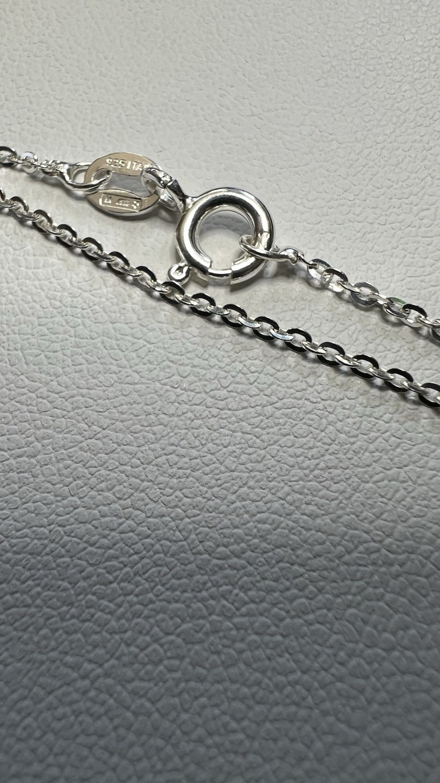 925 Sterling Silver Italy Cable Chain Necklace Spring Ring Clasp
