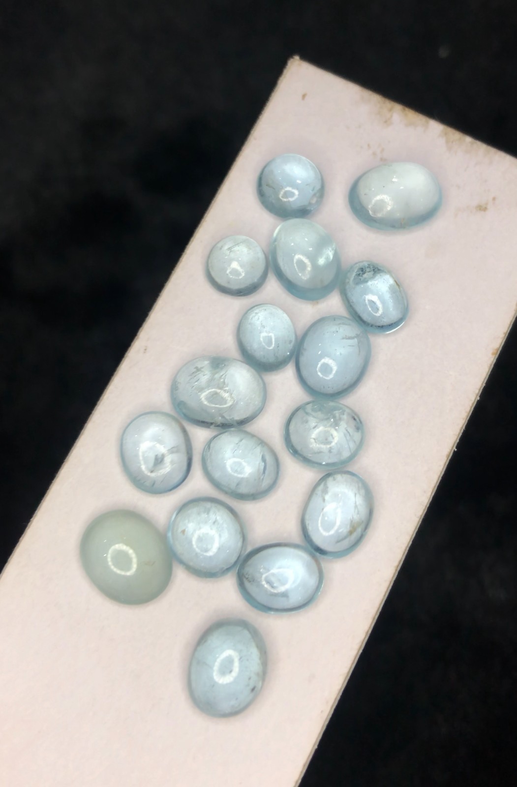 24 Ct Blue Transparent Aquamarine cabs