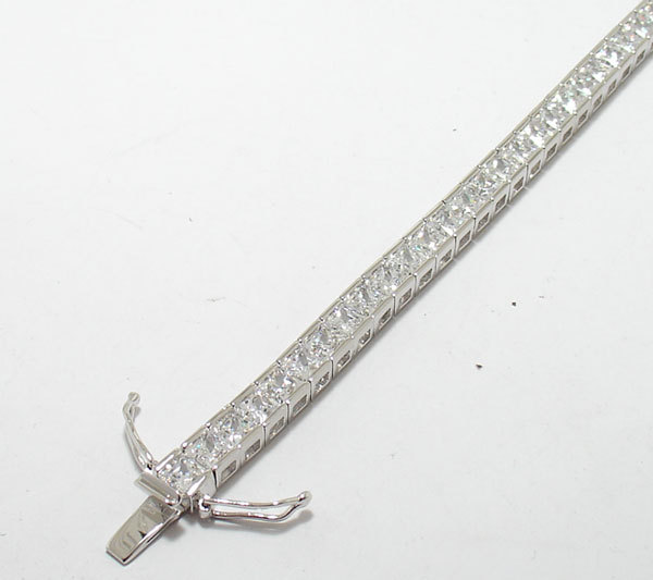 7″ 5mm Princess Cut Square CZ Tennis Bracelet Real Solid 925 Sterling Silver