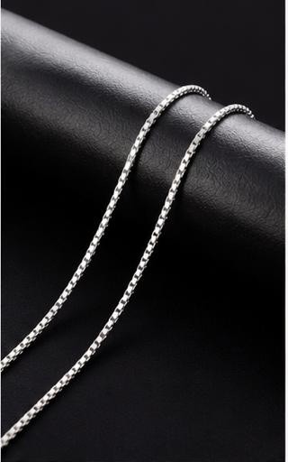 925 Sterling Silver Box Chain Necklace 1.5mm Unisex Fine Jewelry