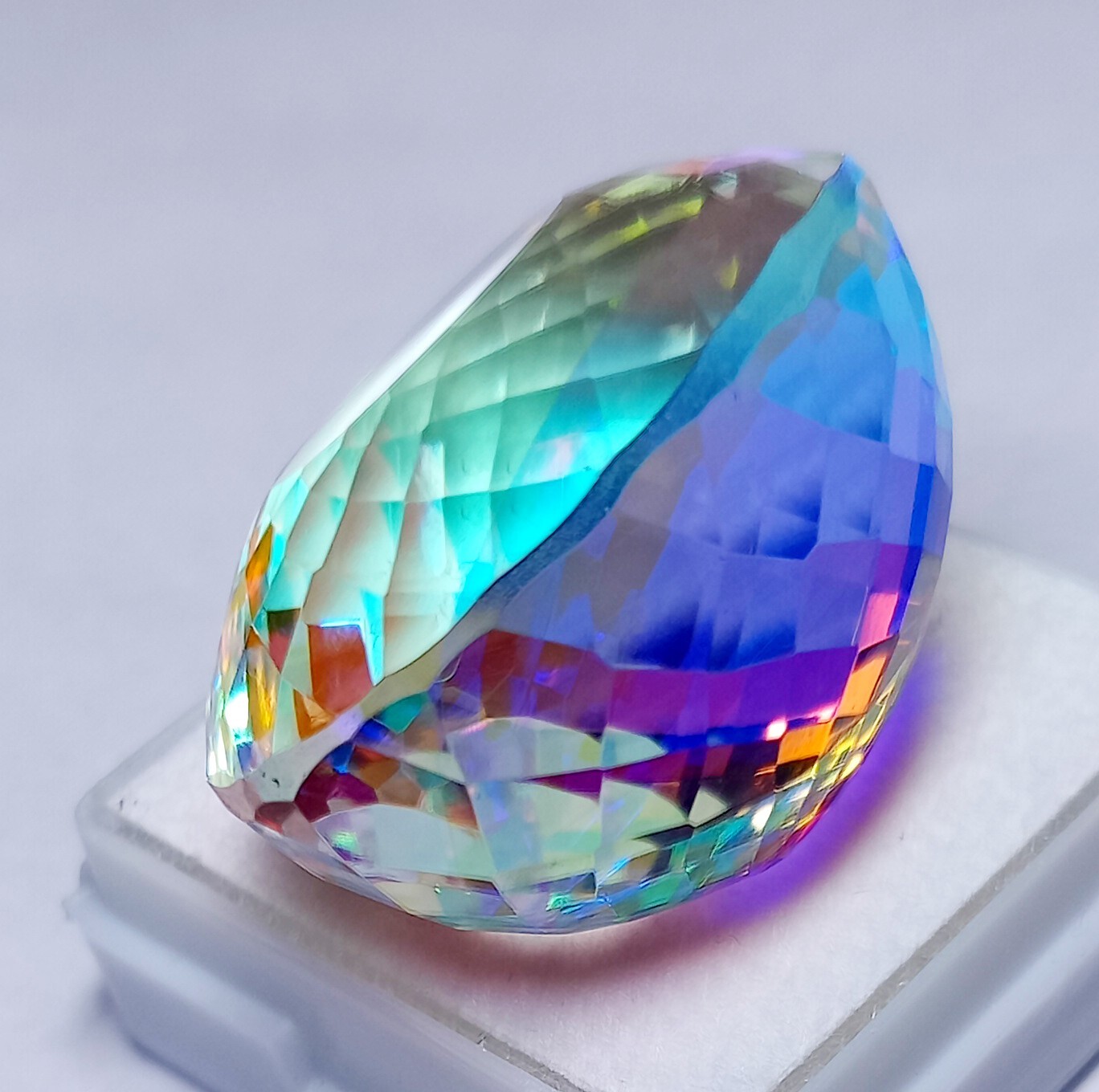 Mystic Topaz Natural Rainbow Certified Oval Cut 61.50Ct Loose Gemstone AAA