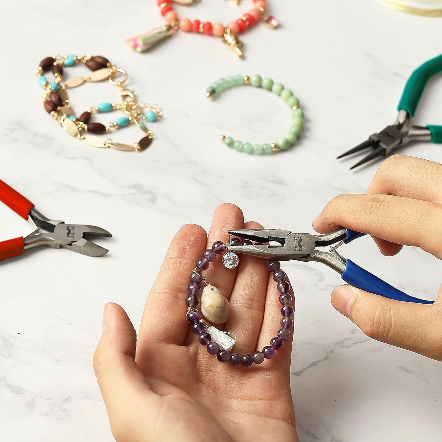 Ergonomic Jewelry Pliers Set – 3 Essential Tools for Crafting & Earring Making