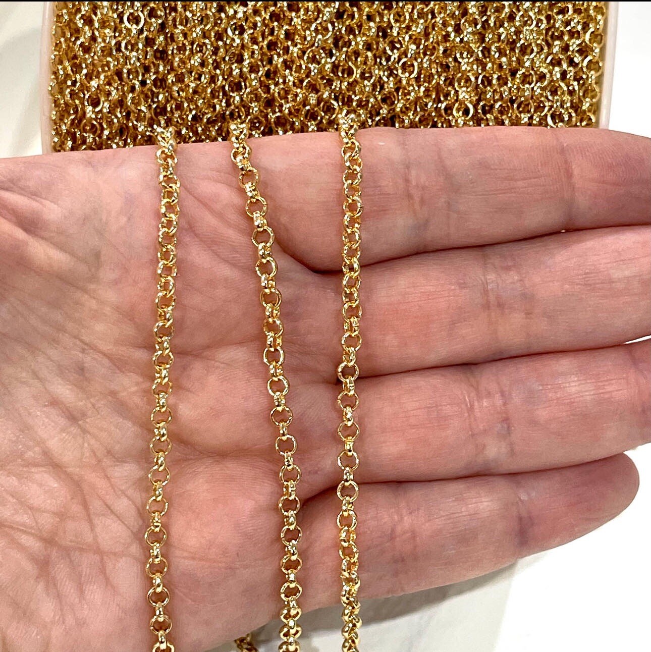 Teens Necklace L=40cm =16” Inches Belcher Rolo Necklace 18ct 18k Gold Plated Uk