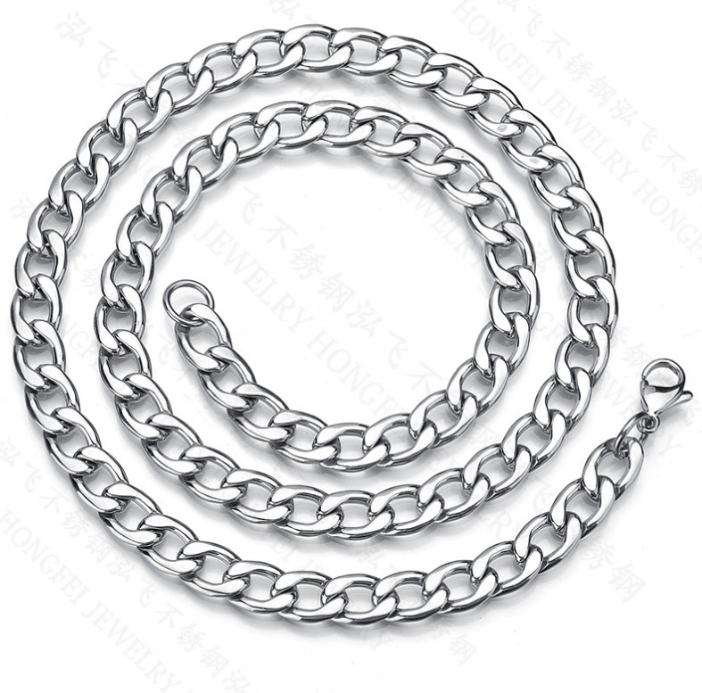 Stainless Steel Cuban Curb Chain Silver 16″-30″ Men Necklace 2/3/5/7/9/11/13mm