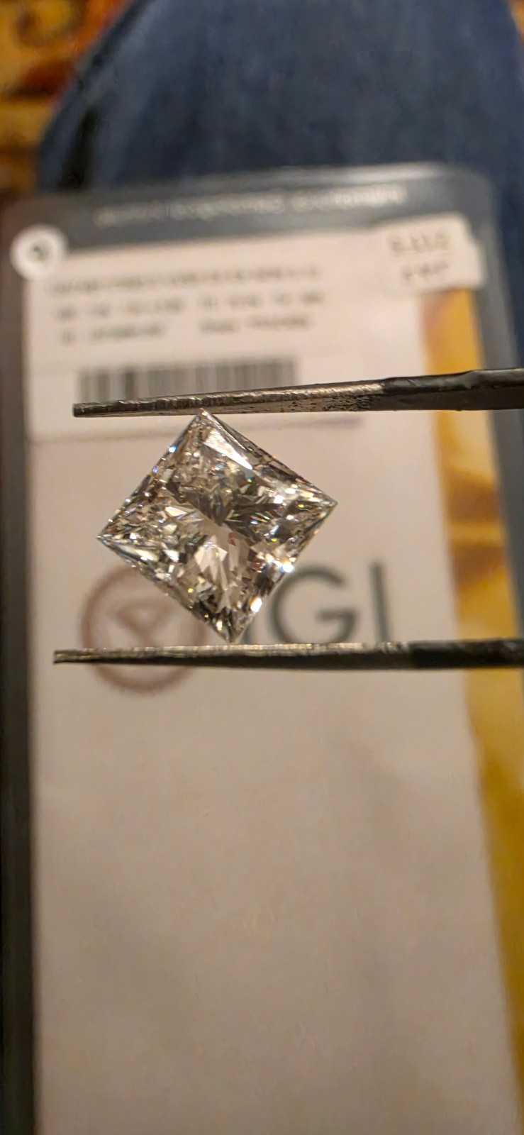 IGI Certified 3.10 CT Princess Cut Lab Grown Loose Diamond E Color VVS2 Clarity