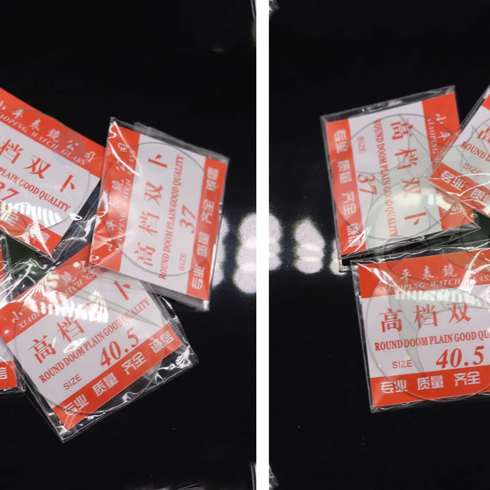 118pcs/lot Assort Size 16mm~45mm Flat Double Mineral Watch Glass