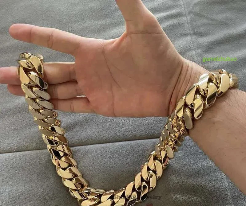 Heavy Big 28mm 24 1kilo Gram 14k Gold Plated Cuban Link Chain Necklace Jewelry