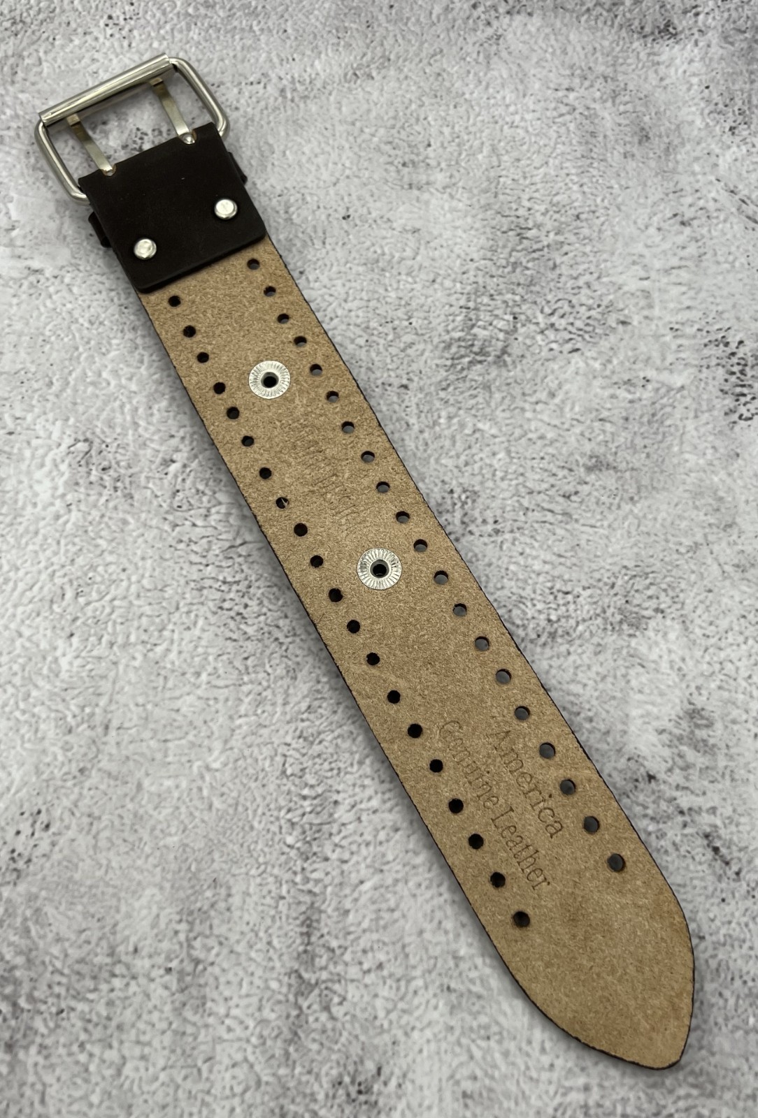 Rev MWK Leather 18 mm Lug Width Wide Dark Brown Cuff Watch Band