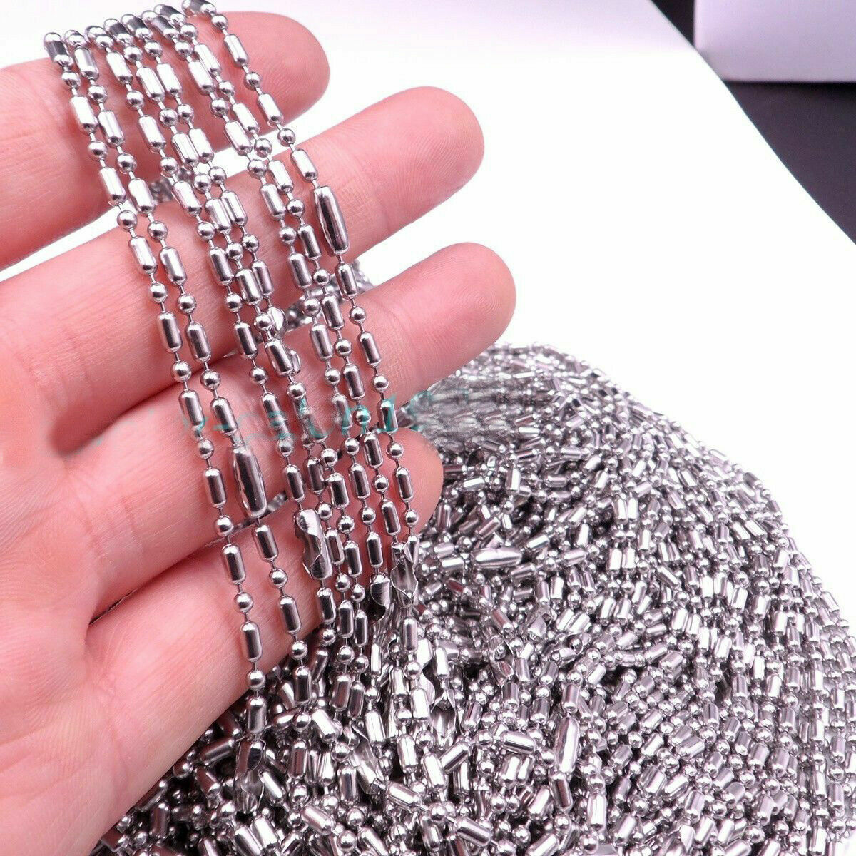 50/100pcs Lots Wholesale In Bulk Stainless Steel Bamboo Chain Necklace 16″-40″