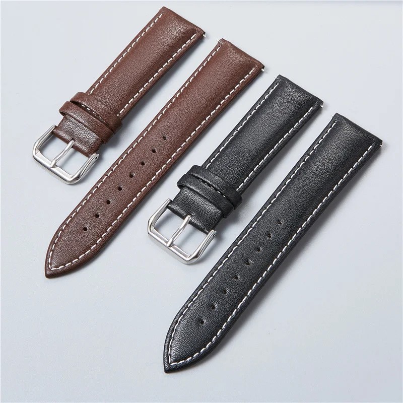 16mm 18mm 20mm 22mm 24mm Genuine Leather Watch Band Strap Bracelet