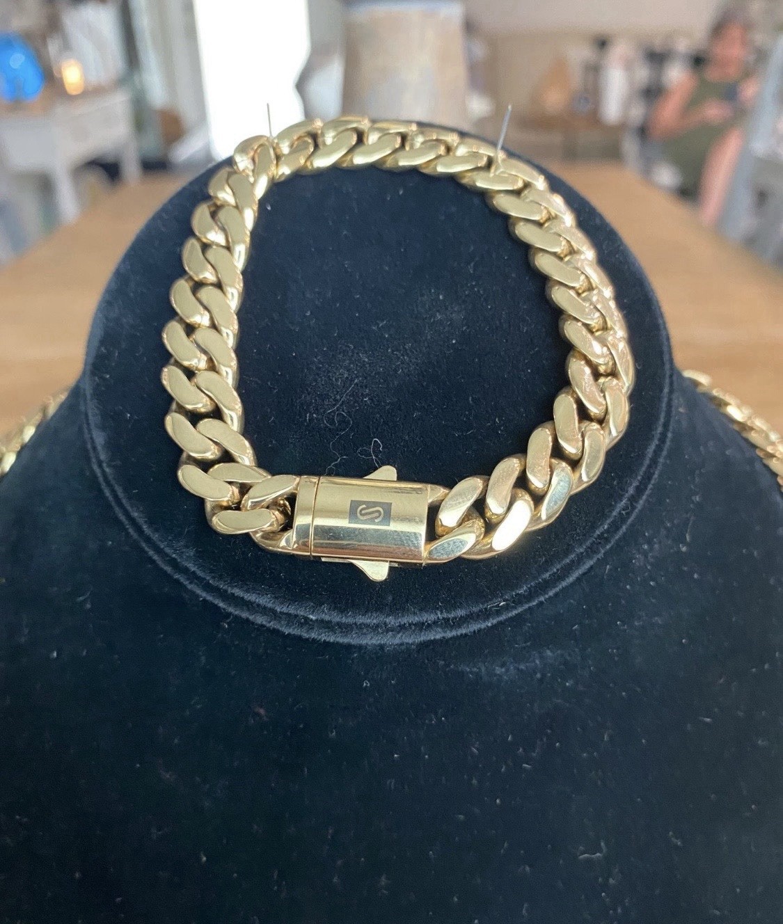 10mm Monaco Gold Cuban Link Set 22” Necklace And 7.5” Bracelet 14k Gold Plated
