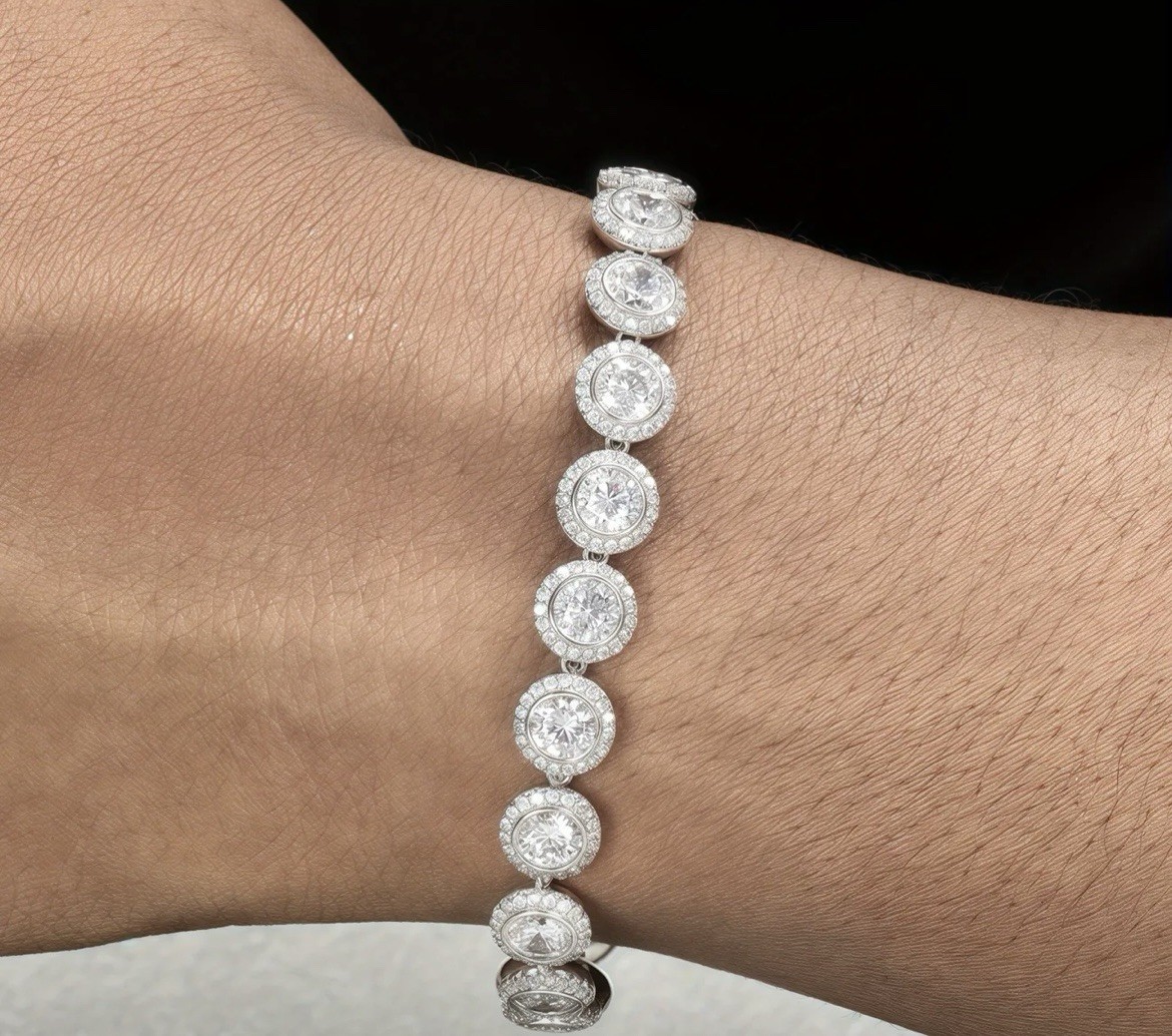 Full Moissanite Tennis Bracelet, VVS/Color D, S925