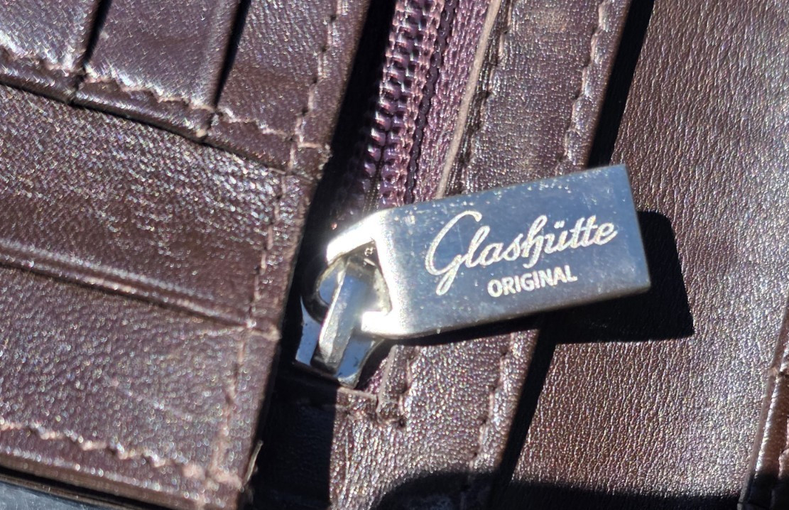Rare Vtg GENUINE GLASHUTTE Brown Wallet Leather Free S&H in USA