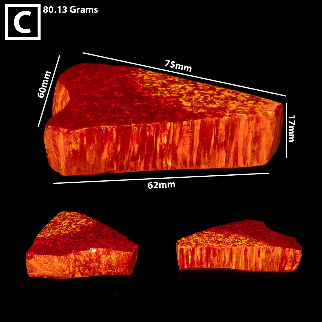 Tangerine Synthetic Opal Rough Slab | Astral Opal™ Lab-Created Gemstone