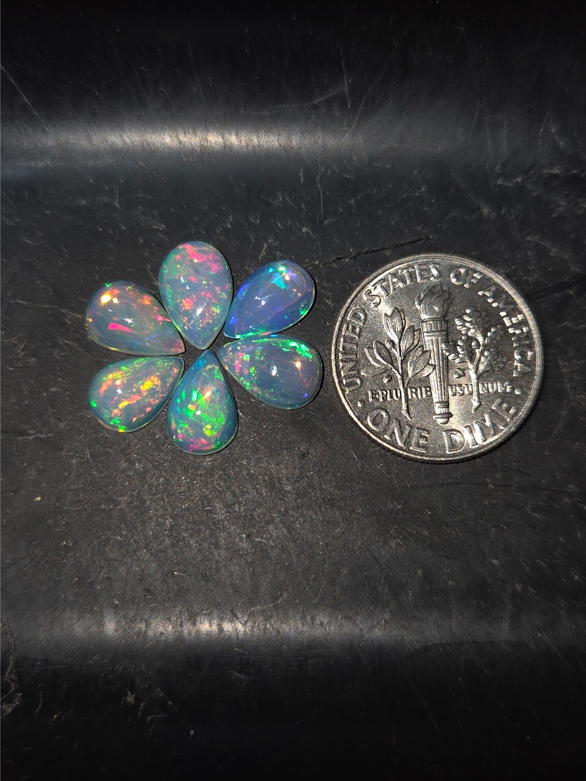 Ethiopian Opal 5x3mm, 6x4mm, 7x5mm, 8x5mm Cabochon Pear Loose Gem(s)