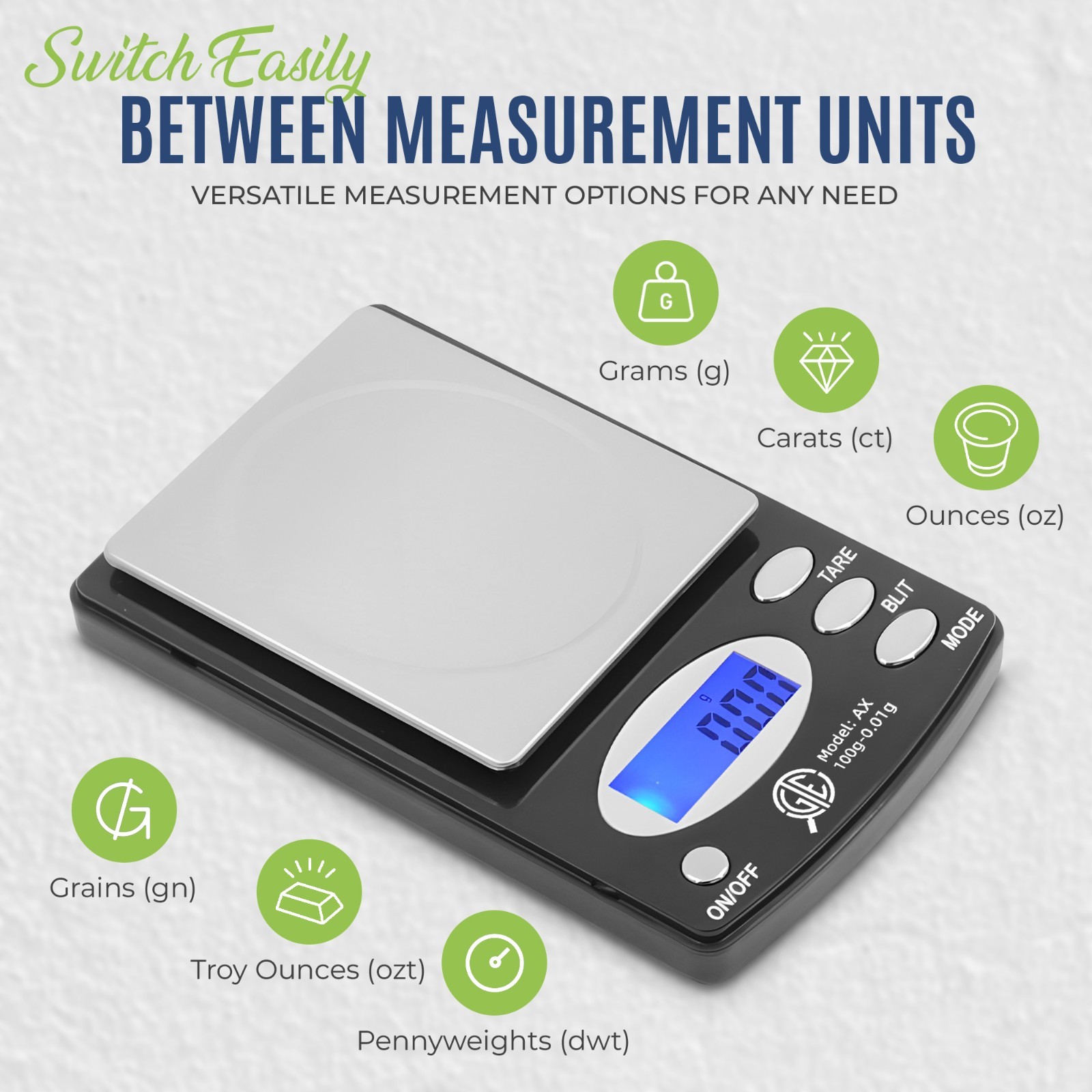 Precision Digital Pocket Scale 100g 0.01g Gram Carat Ounce Grain Jewelry Coin To
