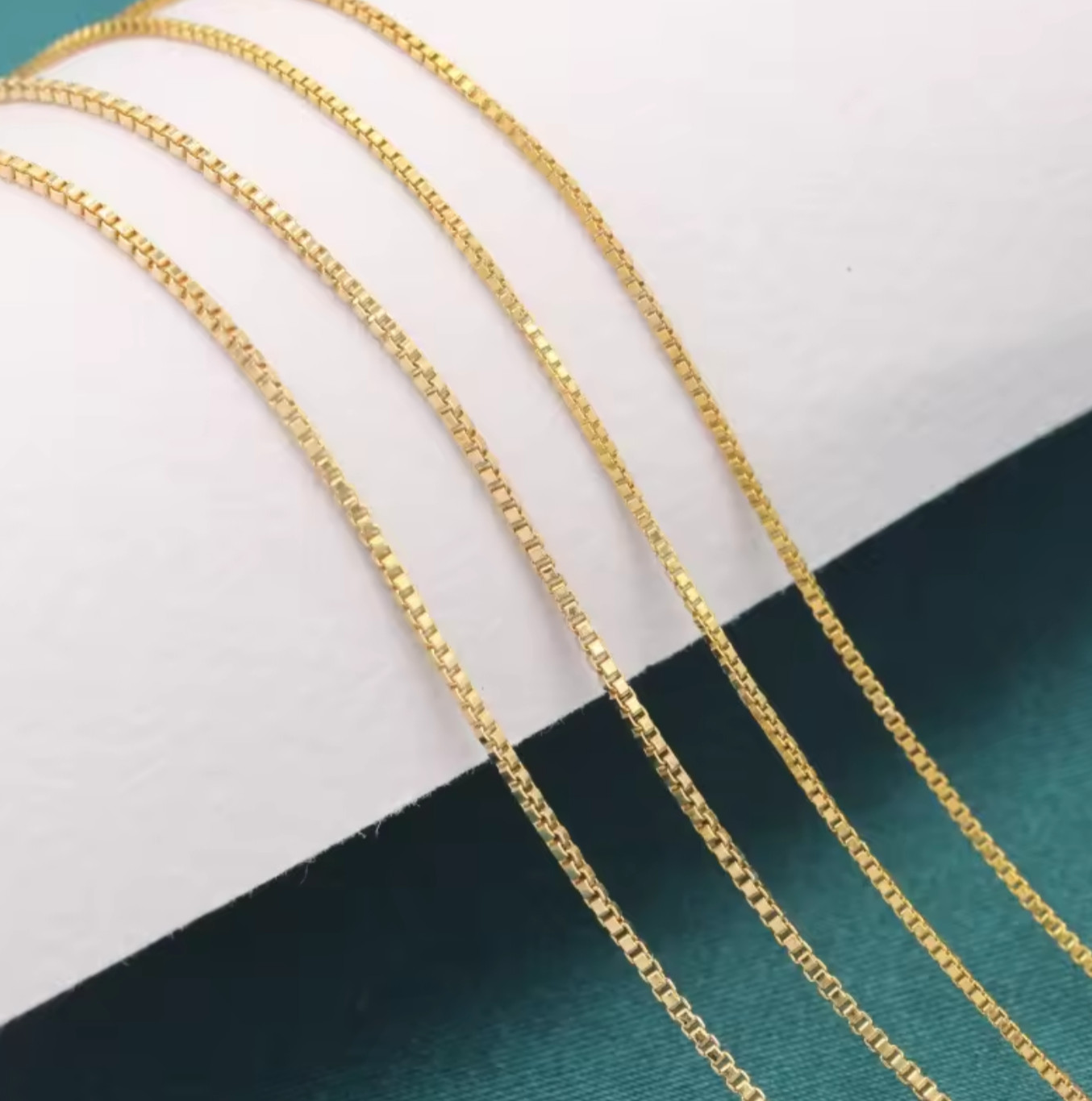 14k Gold Filled Box Chain 1.5-3mm Necklace 18-24″ Men Women
