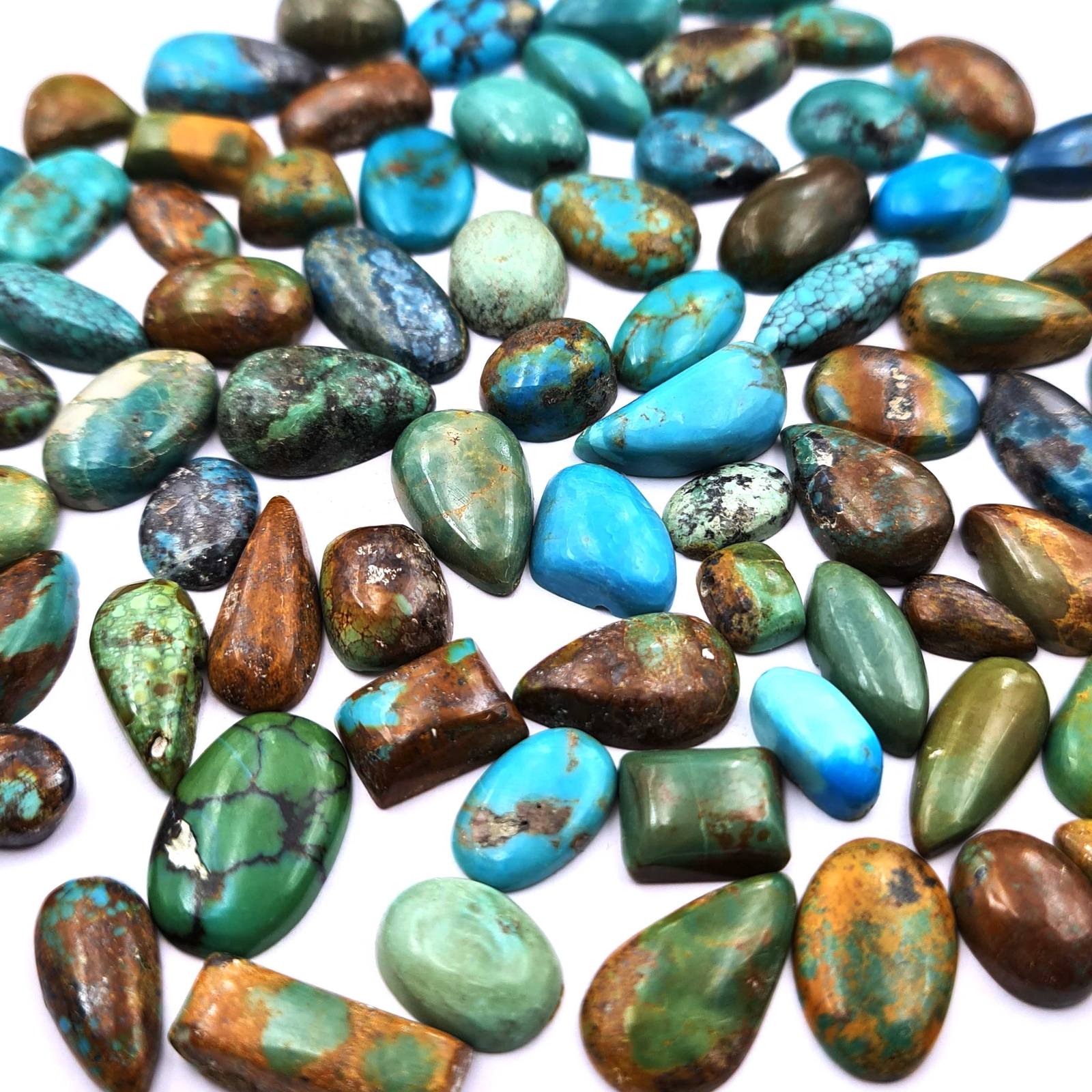Natural Turquoise Cabochon Mix Shape Loose Gemstone 27 Pcs 7×10-10×19 MM 100 CT