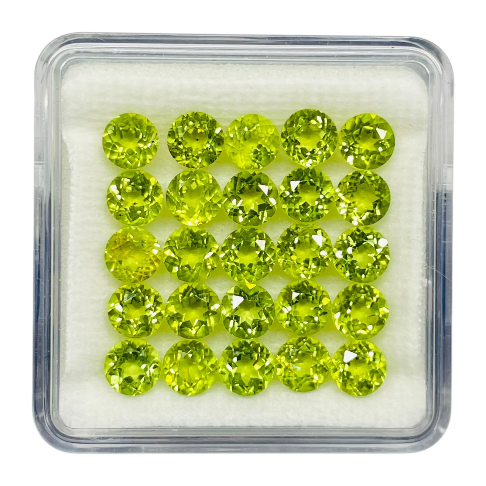 VVS 25 Pcs Natural Peridot 5mm Round Cut Loose Top Quality Loose Gemstones Lot