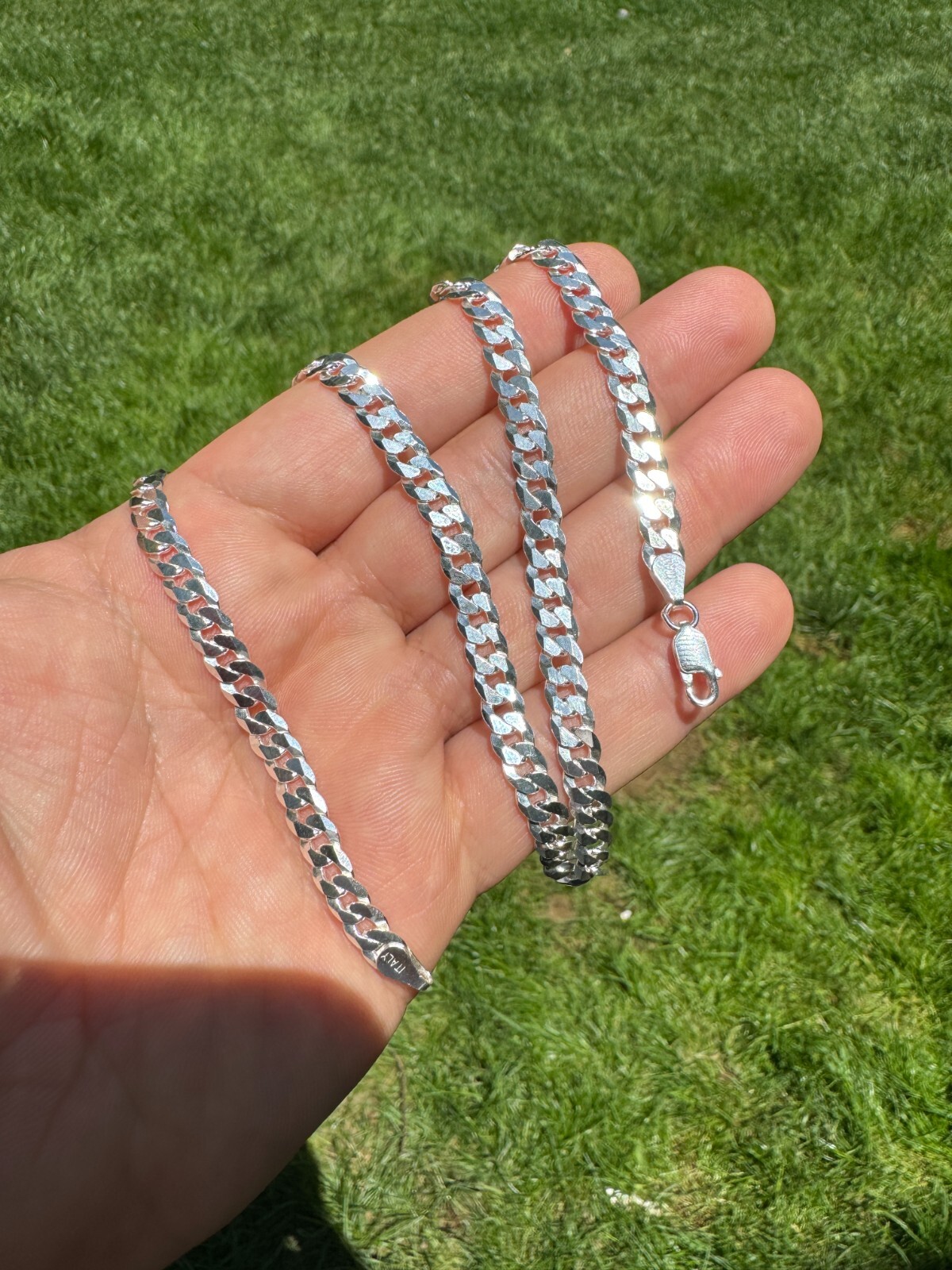 REAL Solid 925 Silver Flat Miami Curb Cuban Link Chain Necklace 3-11mm 16-30″