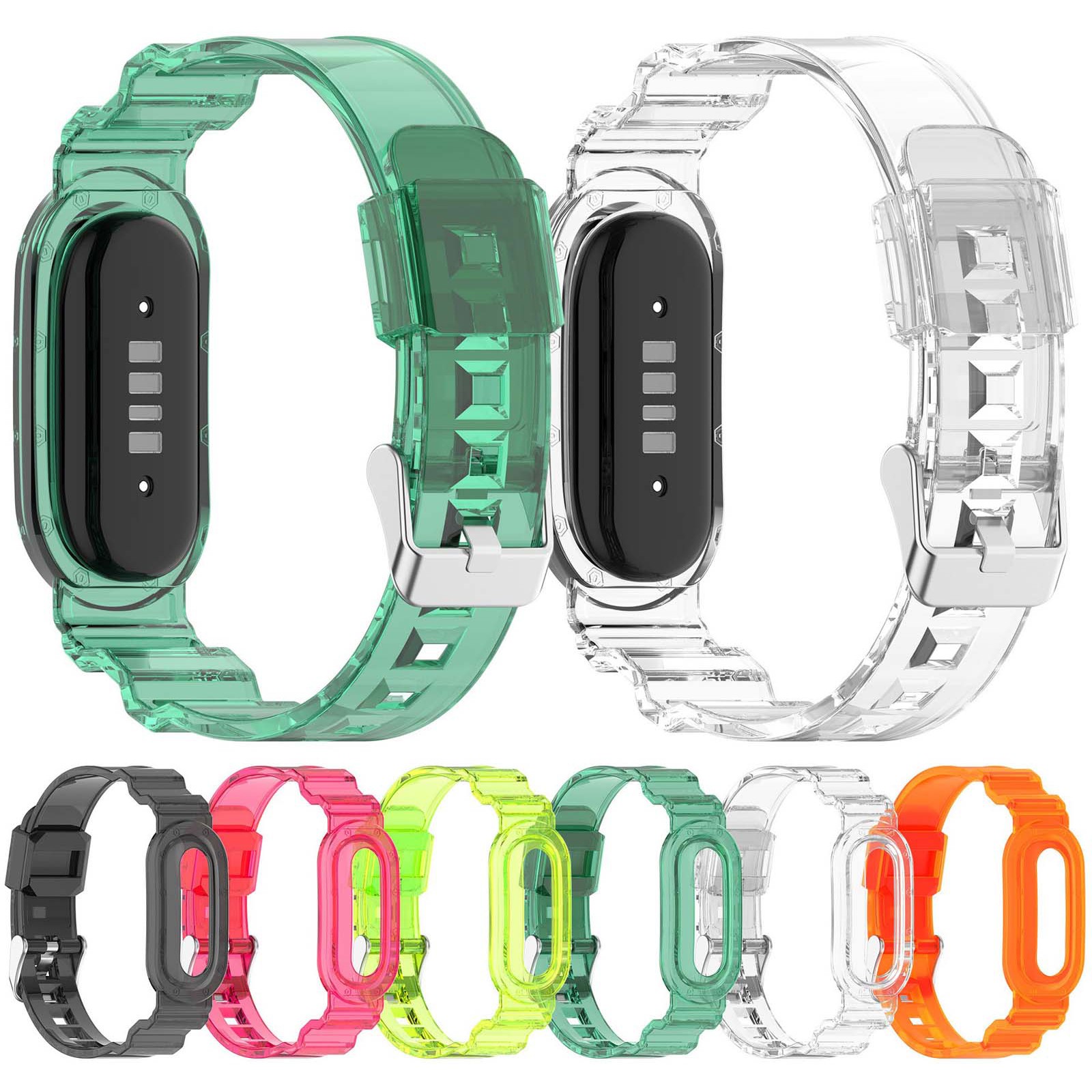 For Google Fitbit Air Transparent Adjustable Single-piece TPU Sports Strap Band