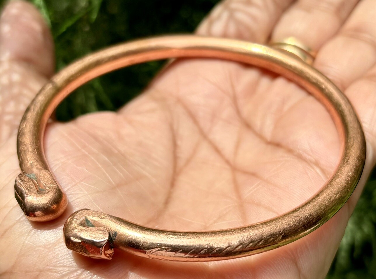 1Pc Pure Copper Mens Healing Bangle, Cuff, Bracelet, Jewelry, Spiritual, 57 gram