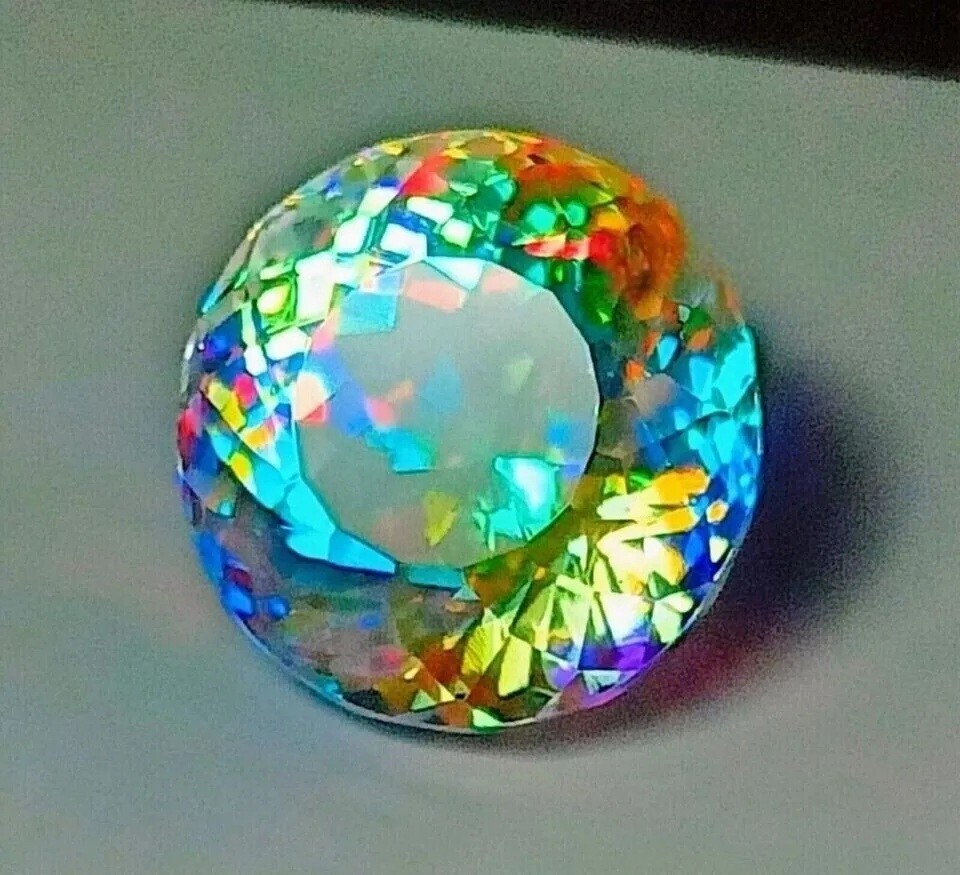 38.30+ CT Rainbow Color Round Cut Natural Mystic Topaz Certified Loose Gemstone