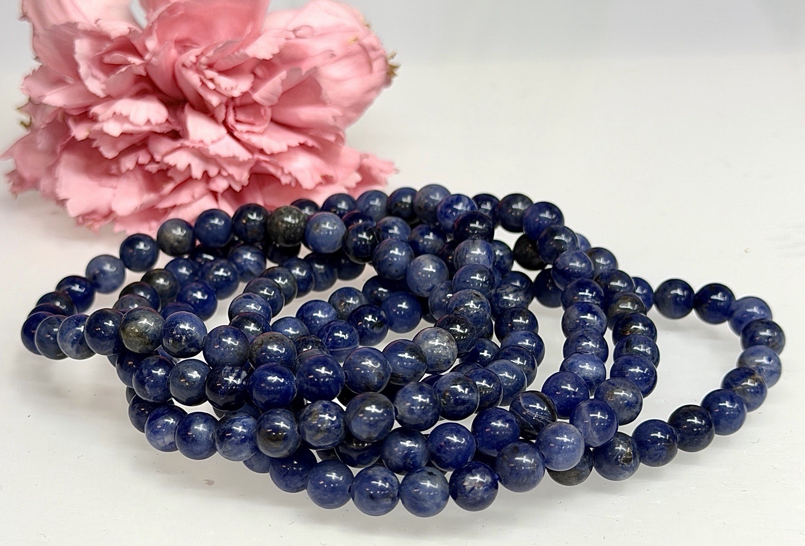 Wholesale Lot 6 Pcs Natural Sodalite 6mm 7.5” Crystal Healing Stretch Bracelet