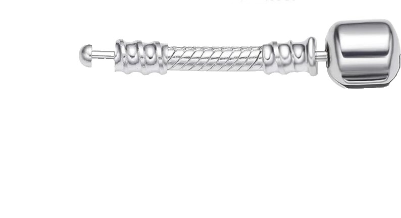 UNIVERSAL EXTENDER FOR CHARM BRACELET WITH BARREL SMOOTH SNAP CLASP 3.5CM/1.3″