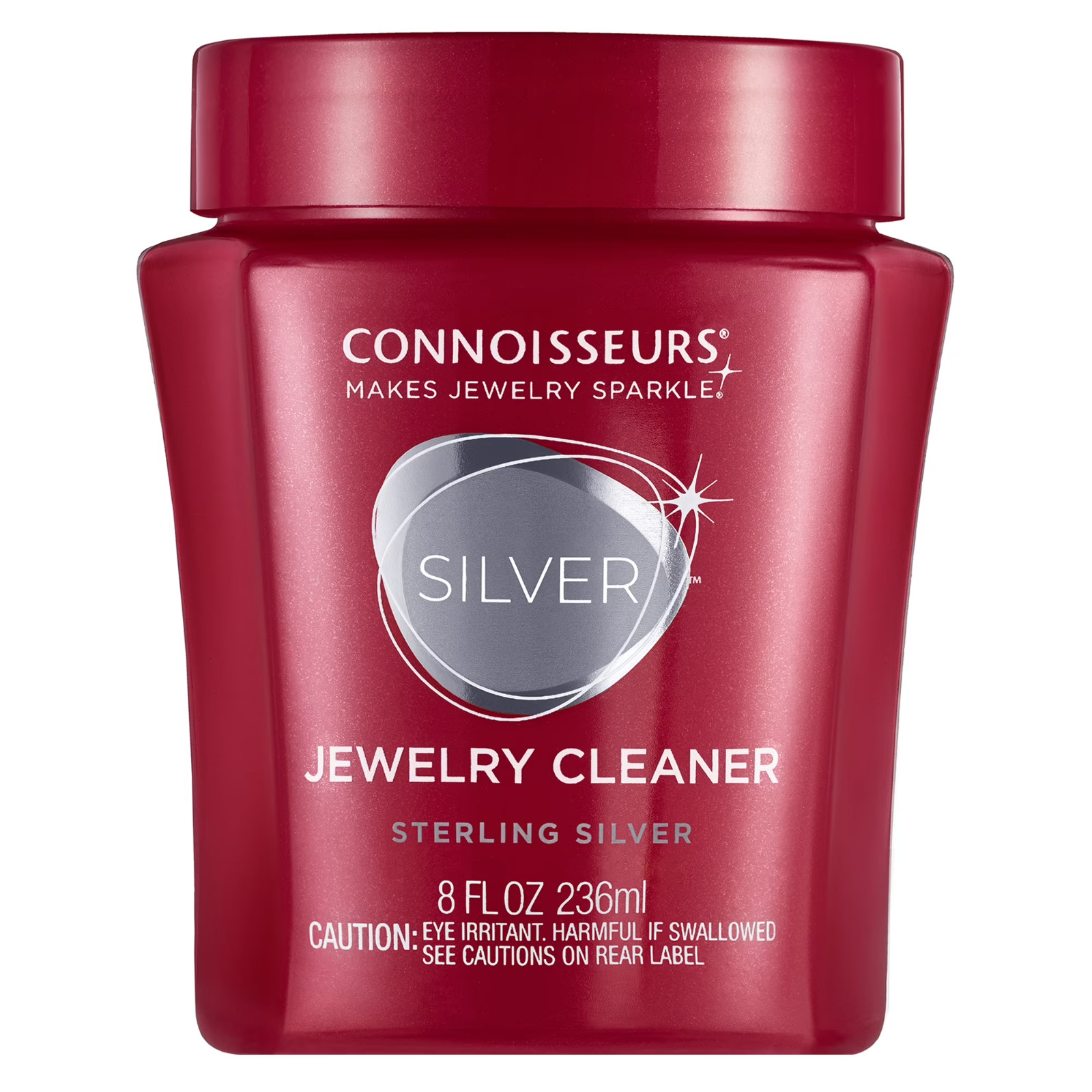 Connoisseurs Silver Jewelry Cleaner Liquid – Deep Clean Shine, 8 oz Red Bottle