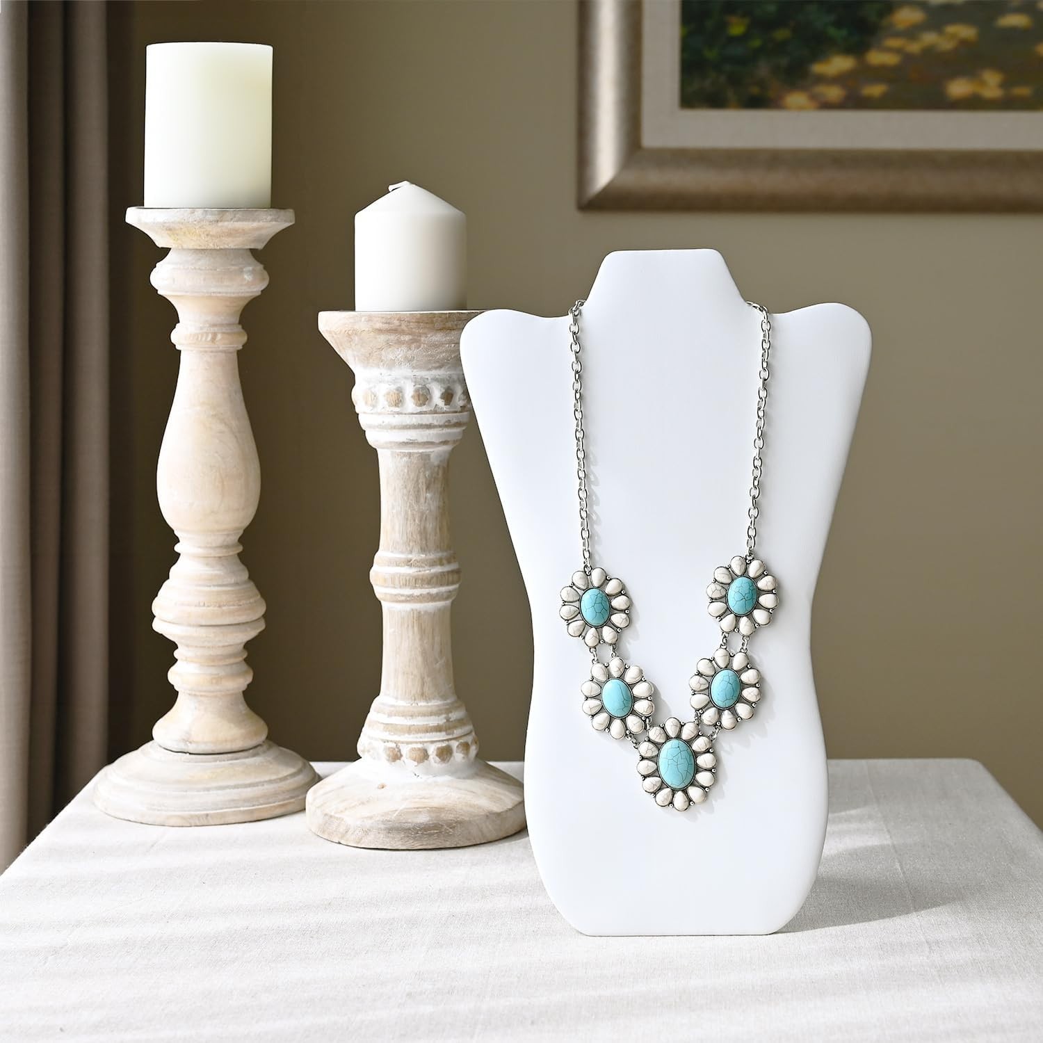 Portable 6-Piece Jewelry Display Stand Set with Folding Easels – Modern and Chic